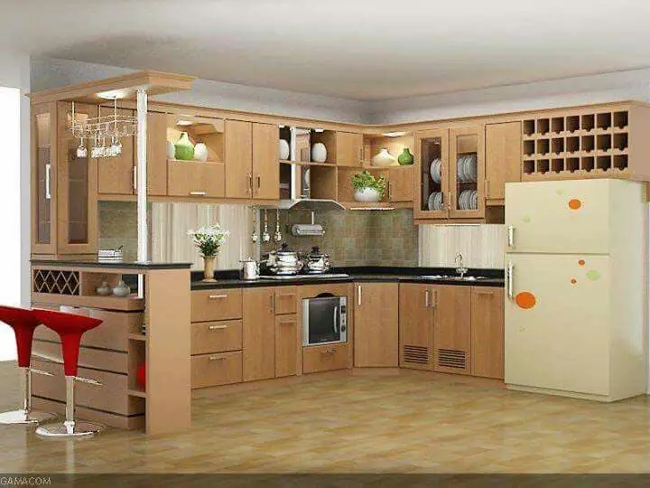 Wooden kitchen design
